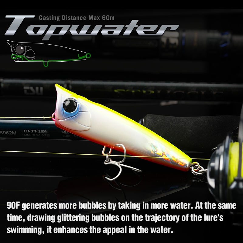 TSURINOYA 90Mm 23G Topwater Po - Fishing Lure Popper ulasan dan harga