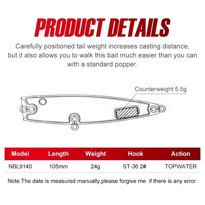Noeby 105Mm 24G Umpan Pancing  - Fishing Lure Popper ulasan dan harga
